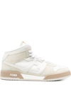 Fendi Match High-top Sneakers In White