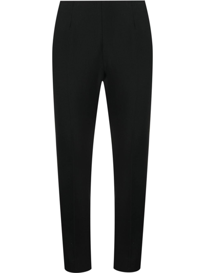 Peserico Slim-fit Cropped Trousers In Black  