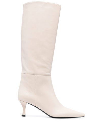 Proenza Schouler Square-toe Leather Boots In Nude