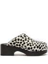 Re/done Black & White 70s Studded Clogs In Weiss