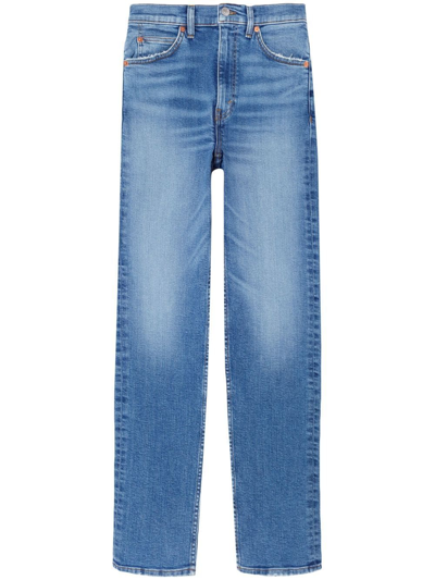 Re/done 70s Bleached Straight-leg Jeans In Blau