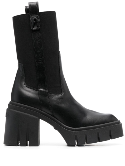 Furla Ridged 95mm Block-heel Boots In Black