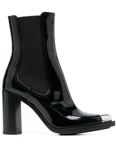 Alexander Mcqueen Punk Chelsea 90mm Boots In Schwarz