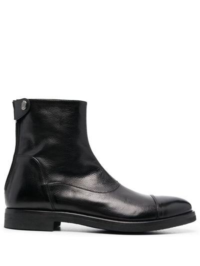 Alberto Fasciani Zip-up Leather Ankle Boots In Schwarz