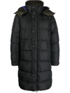 Moncler Harel Long Down Reversible Coat In Schwarz