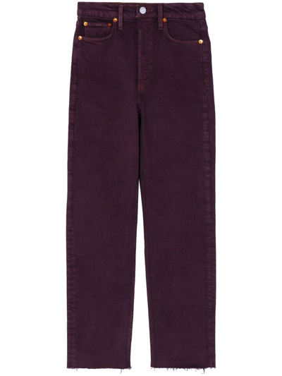 Re/done Originals 70's Ultra High Rise Stove Pipe Jeans In Washed Plum In Multi
