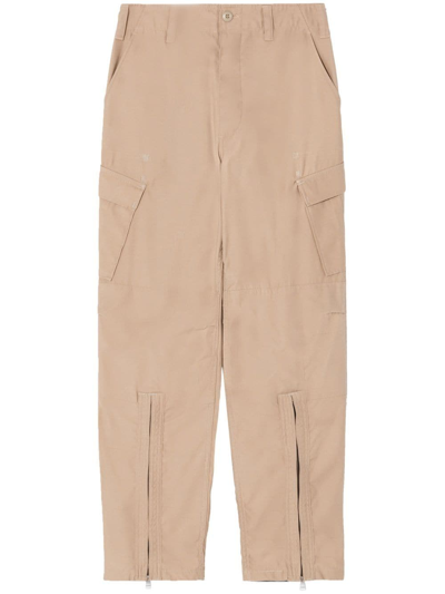Re/done Upcycled Cargo Trousers In Neutrals
