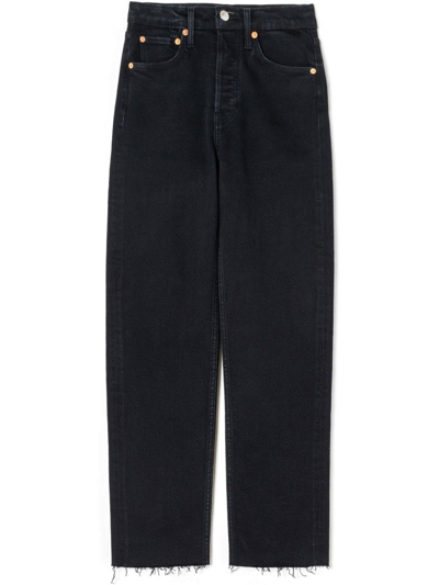 Re/done 70s Stove Pipe High-waisted Jeans In Schwarz