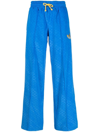 Adidas Originals Adicolor Heritage Now Velour Trackpants In Blue