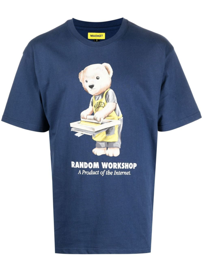 Market Random Workshop Graphic T-shirt In Blue