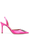 Amina Muaddi Camelia 95mm Pumps In Pink