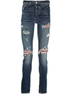 Amiri Blue Mx1 Bandana Skinny Jeans In Blau