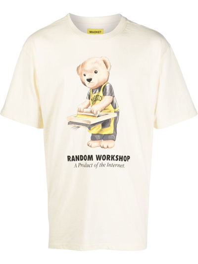 Market Random Workshop Bear T-shirt In Yellow Cream