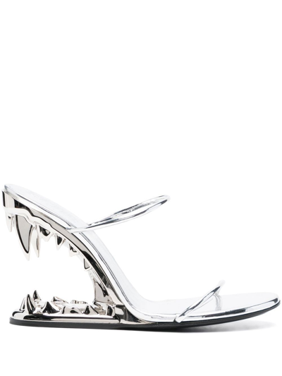 Gcds Metallic 105mm Heeled Sandals In Silver