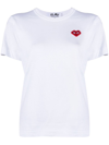 Comme Des Garçons Play Heart-logo Patch Cotton T-shirt In Weiss
