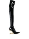 GCDS 110MM POINTED-TOE PATENT-FINISH BOOTS