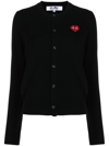 Comme Des Garçons Play Logo-patch Cardigan In Schwarz