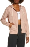 Nike Gym Vintage Hoodie Jacket In Rose Whisper/ White