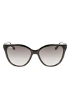Ferragamo 57mm Gradient Cat Eye Sunglasses In Black