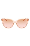 Ferragamo 57mm Gradient Cat Eye Sunglasses In Lobster Transparent