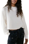 Free People Fun Times Boxy Turtleneck Top In Ecru