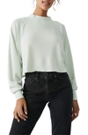 Free People Fun Times Boxy Turtleneck Top In Iced Sage