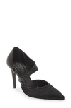 Beautiisoles Sara Pointed Toe Pump In Black Leather Mix W Calf Hair