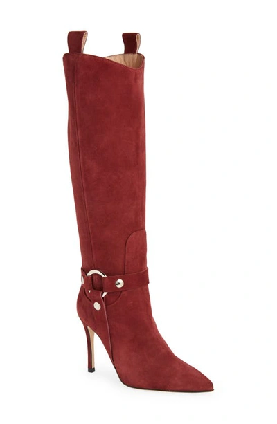 Beautiisoles Phoebe Knee High Boot In Wine Suede