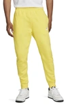 Nike Sportswear Club Fleece Joggers In Yellow Strike/ White