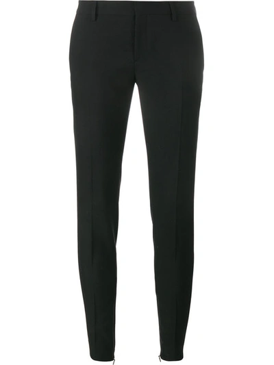 Saint Laurent Wool-gabardine Skinny Pants In Black