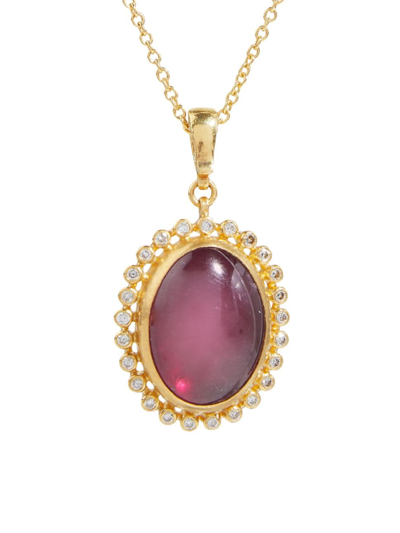 Gurhan Women's Luxe 22k & 24k Yellow Gold, Pink Tourmaline, & Diamond Pendant Necklace