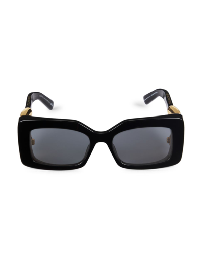 Stella Mccartney 54mm Rectangular Sunglasses In Black/gray Solid