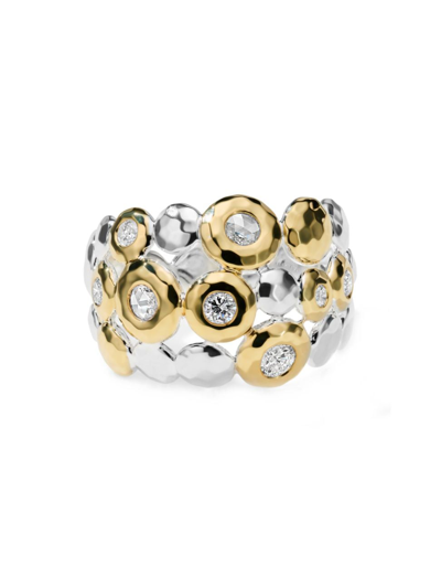 Ippolita Women's Stardust Chimera Stardust Paparazzi 18k Gold, Diamond & Sterling Silver Wide Ring