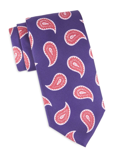 Charvet Paisley Woven Silk Tie In Blue Red