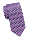 Charvet Houndstooth Silk Jacquard Tie In Purple