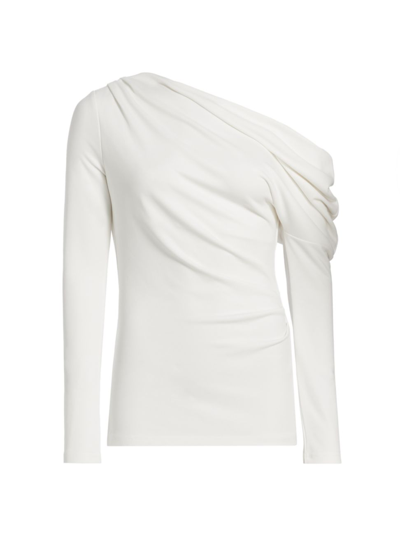 Acler Watford Draped One-shoulder Top In Ivory