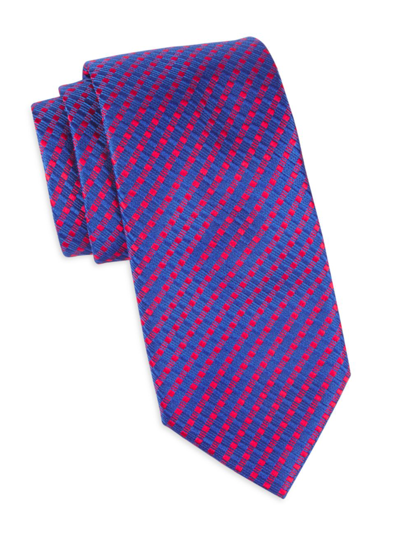 Charvet Stripe Seersucker Silk Tie In Blue Red