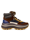 Tory Burch Adventure Colorblock Hiker Boots In T. Moro/perfect Black/coconut