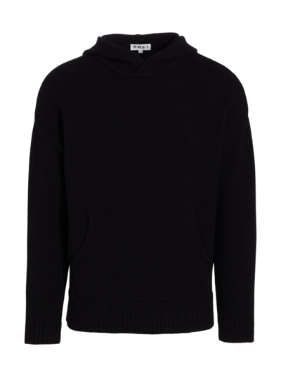 Awet Renaud Cashmere-blend Hooded Sweater In Black