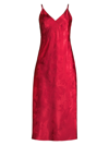 Natori Ryu Jacquard Midi Dress In Red