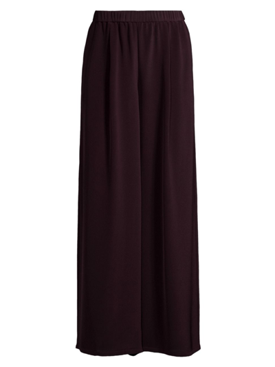 Eileen Fisher High-rise Silk Pants In Deep Purple