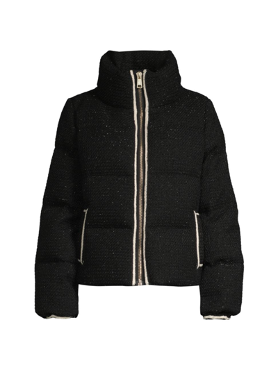 Nicole Benisti Women's Kensington Tweed Noir Puffer Jacket In Black