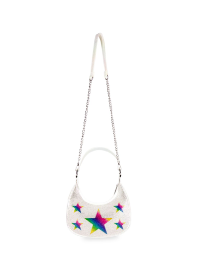 Bari Lynn Rainbow Star Crystallized Bag In Silver