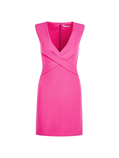 Halston Colette Sleeveless Criss-cross Mini Dress In Pink
