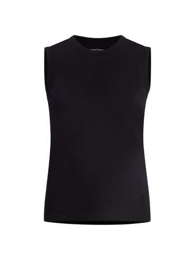 Another Tomorrow Sleeveless T-shirt In Black
