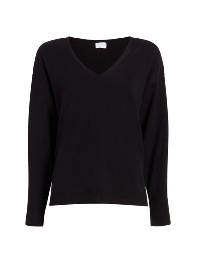 Another Tomorrow Cashmere V-neck Sweater In Black