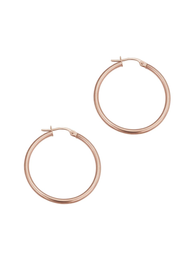 Oradina 14k Rose Solid Gold Everything Hoops In Rose Gold