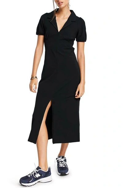 Asos Design Ultimate Midi Tea Dress With Collar In Black | ModeSens
