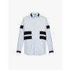 Balmain Hook And Loop Tape-strap Relaxed-fit Cotton Shirt In Blue