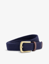 Barbour Mens Navy Brand-debossed Webbing Stretch-woven Belt L In Navy